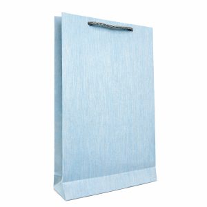 ساک هدیه لوکس مدل رز نقره‌ای آبی (Silver Blue Rose Gift Bag) | بگ کادویی دست ساز
