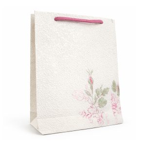 نمای روبری ساک هدیه گیلاسیک مدل رز لطیف Soft Rose