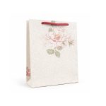 خرید بگ و ساک هدیه وینیل لوکس مدل رز آنتیک Antique Rose ، دست‌ساز و ساخته شده از کاغذ دیواری برجسته. مناسب عطر، اکسسوری، کتاب و هدیه‌های خاص. ابعاد 18×16×5 سانتی‌متر.
