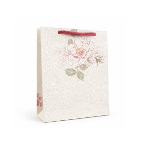 خرید بگ و ساک هدیه وینیل لوکس مدل رز آنتیک Antique Rose ، دست‌ساز و ساخته شده از کاغذ دیواری برجسته. مناسب عطر، اکسسوری، کتاب و هدیه‌های خاص. ابعاد 18×16×5 سانتی‌متر.