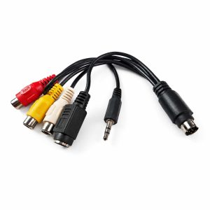 کابل تبدیل نایاب ۸ پین S-Video به AV، فیش S-Video مادگی و جک صدا (All-in-One VIVO)